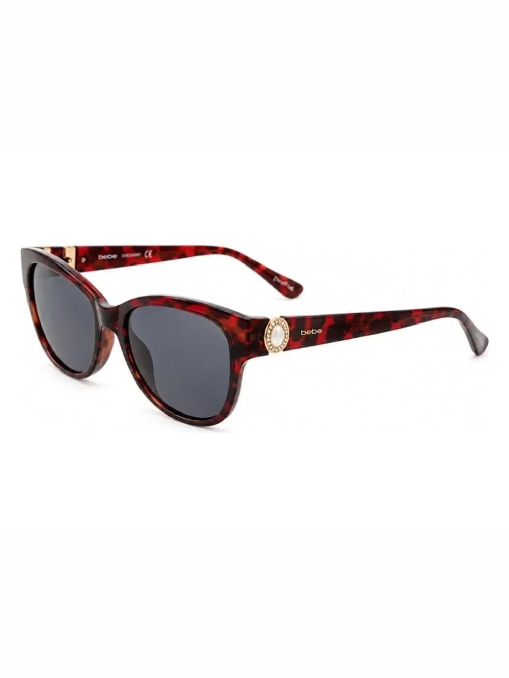 BEBE BBOP-1010CE-215 BEBE Tortoise Square Frame / Gray Lenses Sunglasses